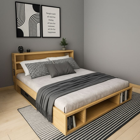 Giường Ngủ Hộp Ngăn Kéo Tatana MDF048 giảm 20% tại Thế Giới Nệm