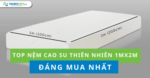 Top nệm cao su thiên nhiên 1m x 2m đáng mua nhất