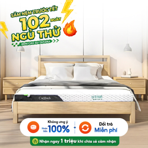 Đệm Cao Su Thiên Nhiên TATANA Cool Fresh Khuyến Mãi 25% | Thế Giới Nệm
