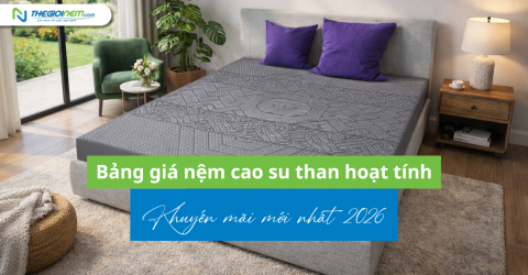 Bảng giá nệm cao su than hoạt tính khuyến mãi mới nhất 2026