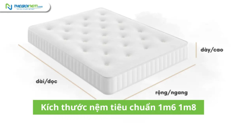 Kích thước nệm tiêu chuẩn 1m6 1m8
