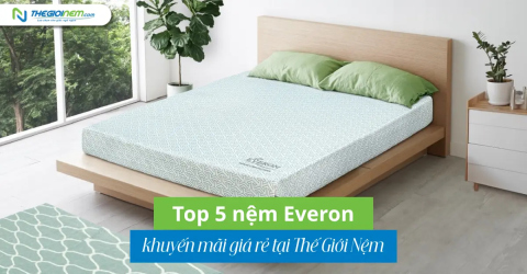 Top 5 nệm Everon khuyến mãi giá rẻ tại Thế Giới Nệm