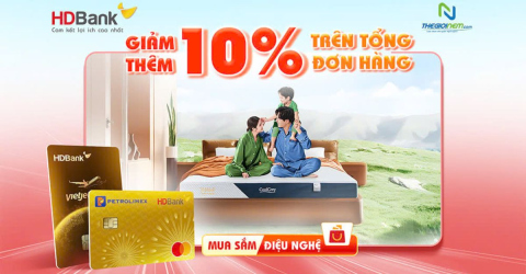 Ưu đãi độc quyền chủ thẻ HDBank – Giảm thêm 10% sản phẩm TATANA tại Thế Giới Nệm