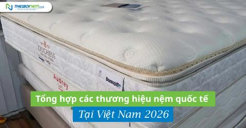 Tổng hợp các thương hiệu nệm quốc tế tại Việt Nam 2026