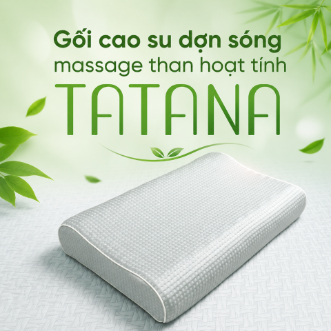 Gối cao su dợn sóng massage than hoạt tính TATANA