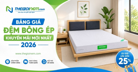 Bảng giá đệm bông ép khuyến mãi mới nhất 2026