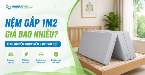 Nệm gấp 1m2 giá bao nhiêu? Kinh nghiệm chọn nệm 1m2 phù hợp