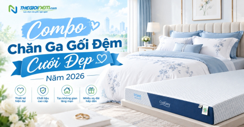 Combo chăn ga gối đệm cưới đẹp năm 2026