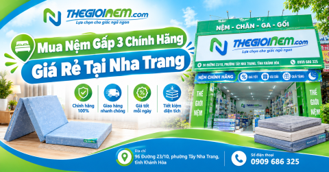 Mua nệm gấp 3 chính hãng giá rẻ tại Nha Trang